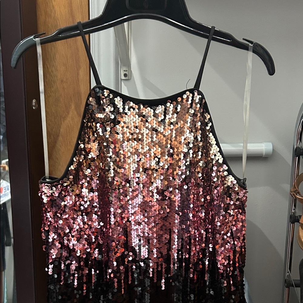 VENUS Sparkling Sequin Mini Dress - Black and Pink